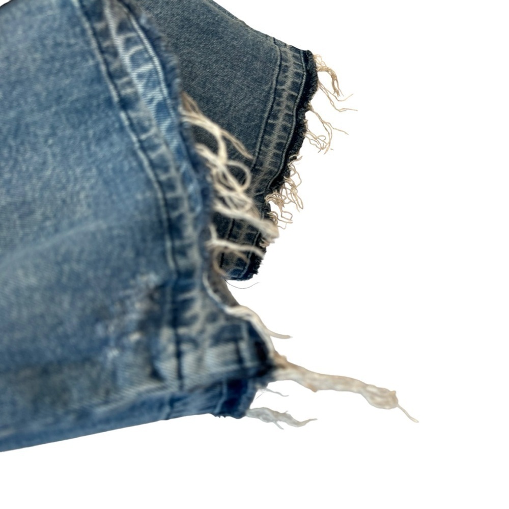 Free People Jeans Women Size 31 Emmy Split Hem Bootcut Blue Button Fly High Rise - Picture 8 of 16